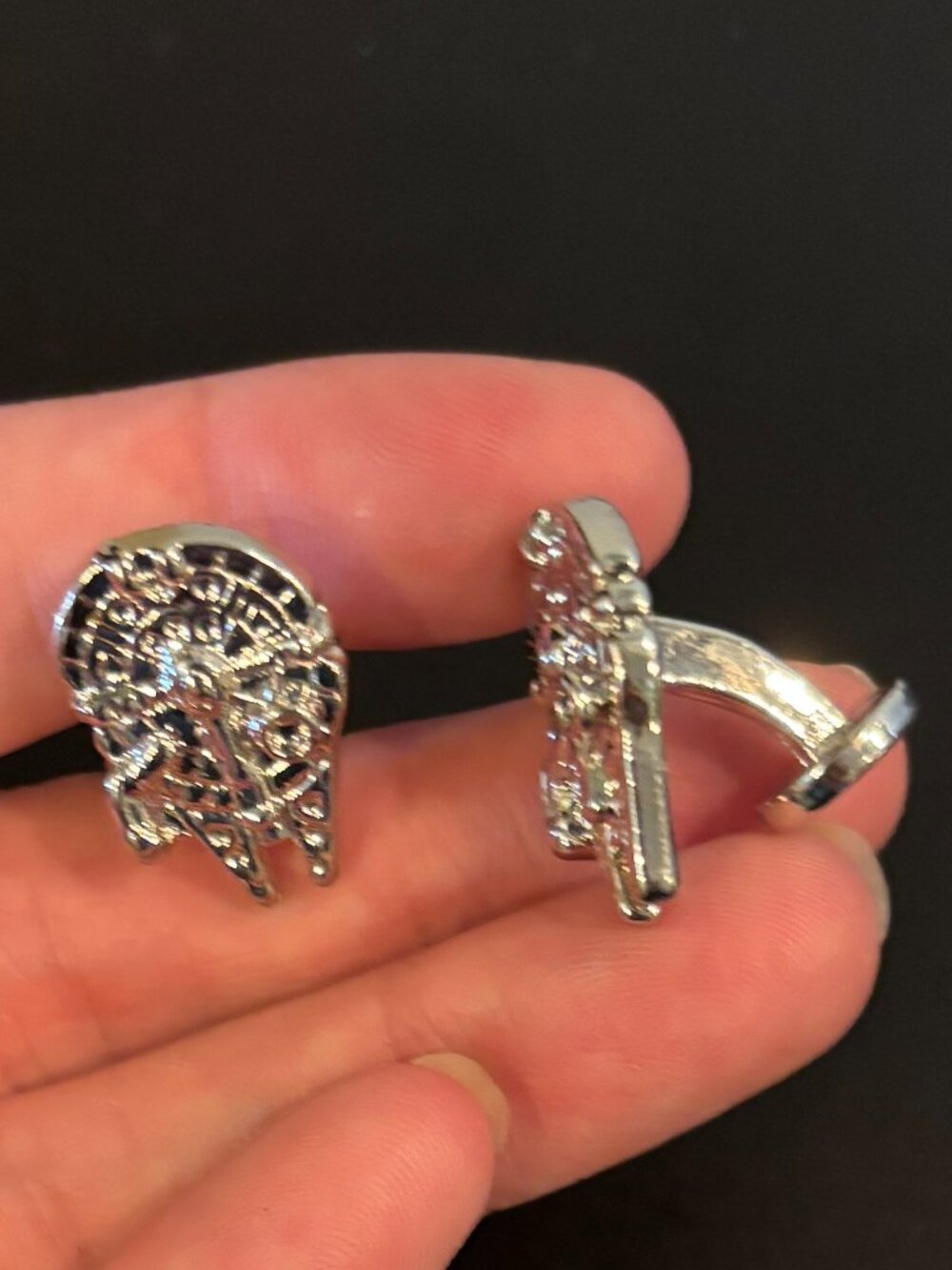 Star Wars | Silver Millennium Falcon Cufflinks w/ Fixed Back/Ball Return Backing